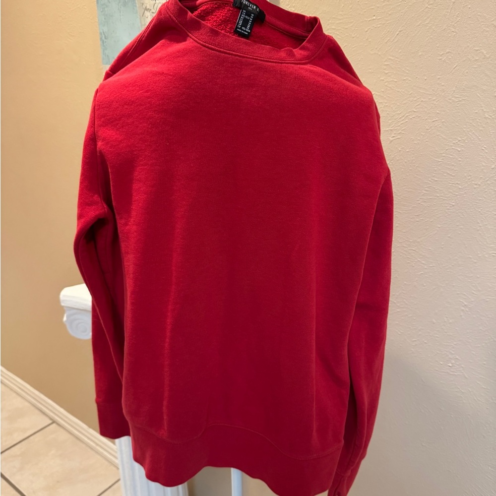 Forever 21 Men's Bold Red Crewneck Sweater